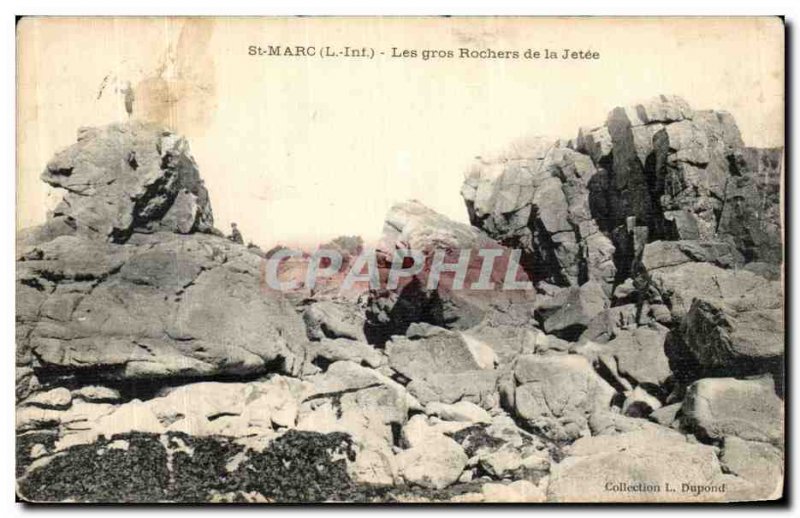 Old Postcard St. Mark The Big Rocks of the Jetee