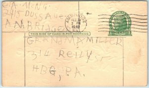 Postcard - Benjamin Franklin - One Cent US Postal Card 