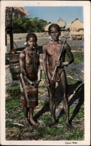 Ethnography Natives Saigon Vietnam Smoking? Semi Nude Woman Tinted RPPC