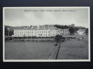 BALLYCASTLE Marine Hotel from Tennis Courts - Old Postcard by E.T.W. Dennis