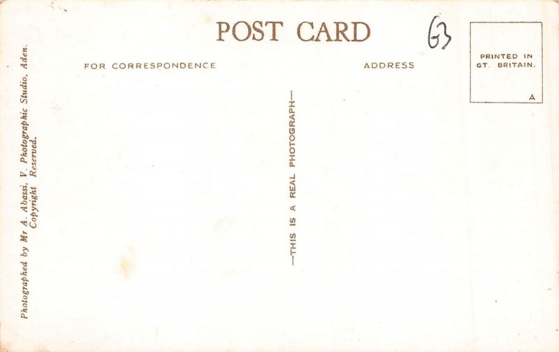 A613 Yemen Aden Native Camelmen Sheikh Othman Ethnic RPPC postcard