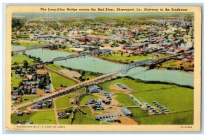 1942 The Long-Allen Bridge Across The Red River Shreveport Louisiana LA Postcard