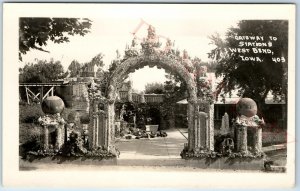 x2 LOT c1930s West Bend, IA RPPC Grotto of Redemption Front Gateway PC Set A106