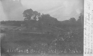 Postcard RPPC 1909 Minnesota Medford Aliston Street Bridge 23-2483