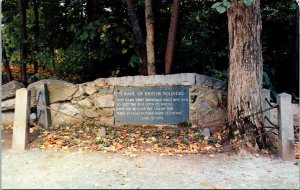Grave of British Soldiers Concord Massachusetts Memorial Sign Autumn Postcard 