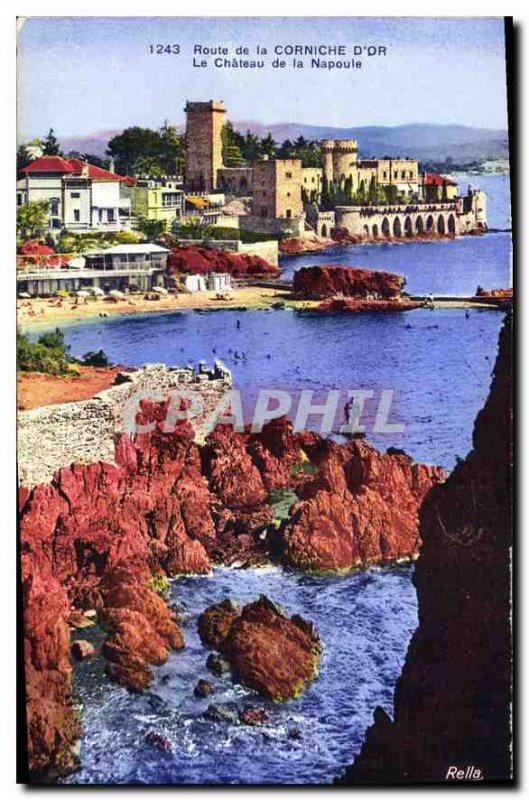 Old Postcard Road Corniche d'Or Chateau de la Napoule