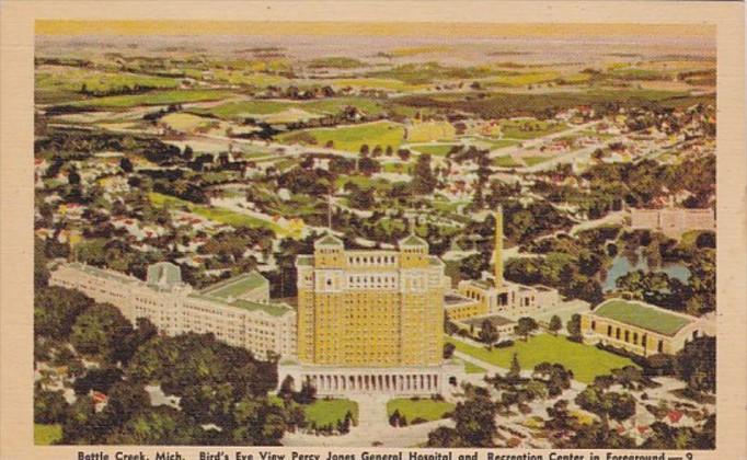 Michigan Battle Creek Birds Eye View Percy Jones General Hospital Dexter Press