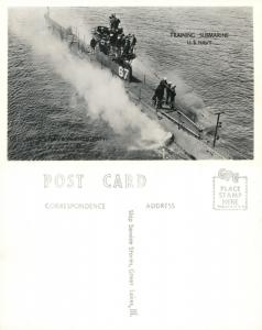 U.S. NAVY TRAINING SUBMARINE VINTAGE REAL PHOTO POSTCARD RPPC