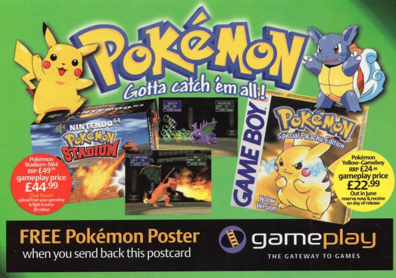 Pokemon Gotta Catch Them All Gameplay Advertising Postcard