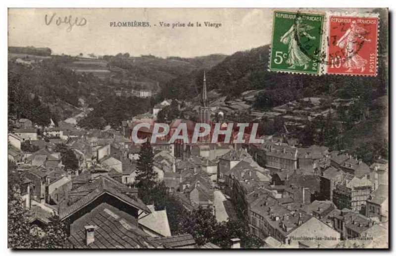 Old Postcard Plombieres View from the virgin