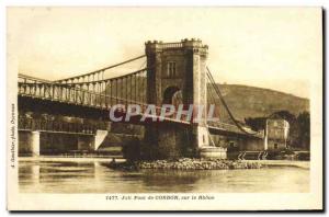 Postcard Old Bridge Beautiful bridge cable on the Rhone