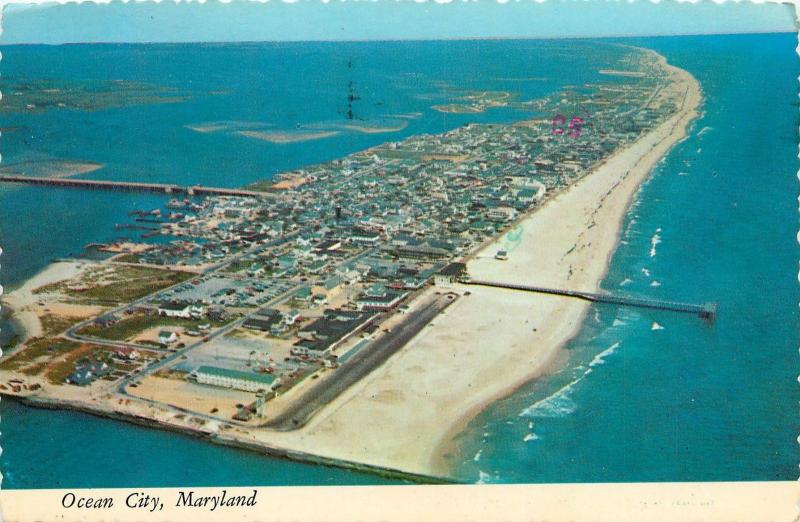 Ocean City Maryland aerial view pm 1978 Postcard