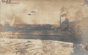 H87/ Little Falls New York RPPC Postcard c1910 Gilbert Knitting Mill Dam  157