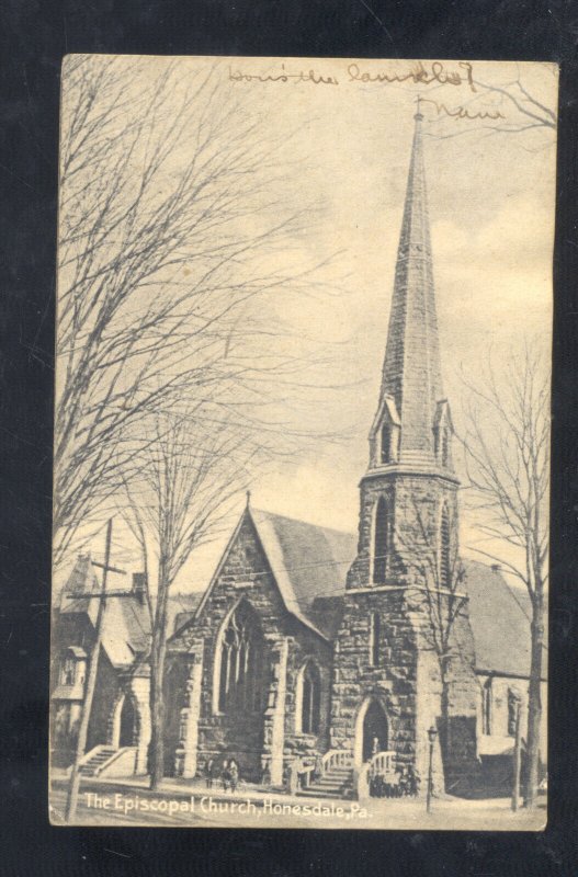 HONESDALE PENNSYLVANIA PA. THE EPISCOPAL CHURCH BUILDING VINTAGE POSTCARD