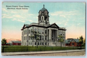 Aberdeen South Dakota SD Postcard Brown Country Court House Exterior View c1910
