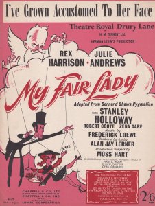 I've Grown Accustomed To Her Face My Fair Lady 1950s Sheet Music