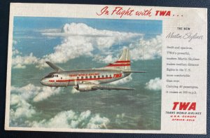 Mint Usa Color Picture Postcard TWA The New Martin Skyliner Trans World Airways