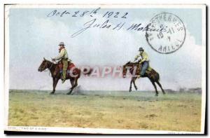 Old Postcard Two of a kind Cowboys