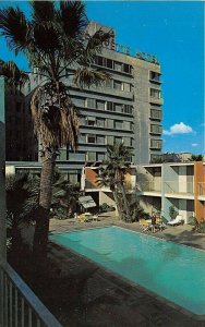 Long Beach California 1960s Postcard Lafayette Hotel & Lanais Swimming Pool