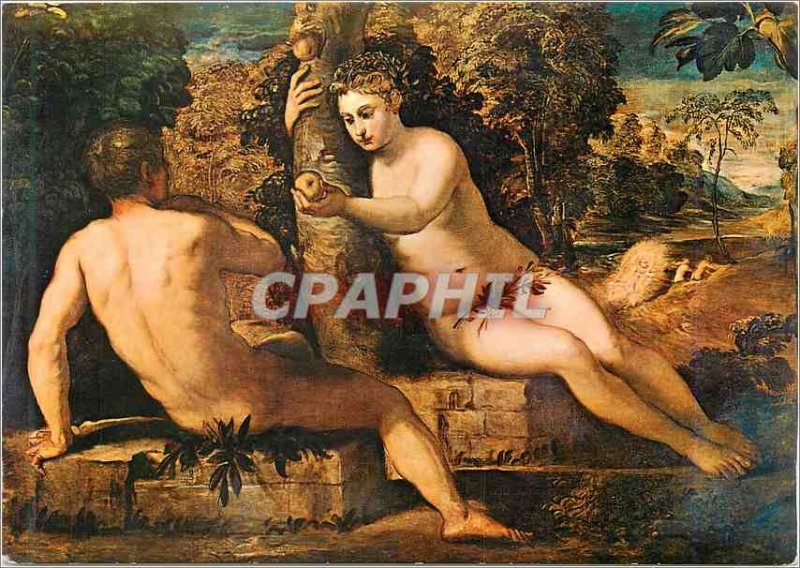 Jacopo Tintoretto Postcard Modern Adam and Eve Venice Accademia Gallery (Italy)