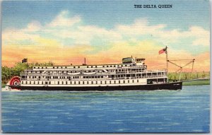 1953 The Greene Line Steamer Delta Queen of Cincinnati Ohio Posted Postcard