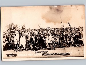 c1914 Indian War Dance Native American Round Up Toppenish Washington WA RPPC