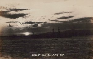 RPPC Postcard Sunset Guantanamo Bay Cuba