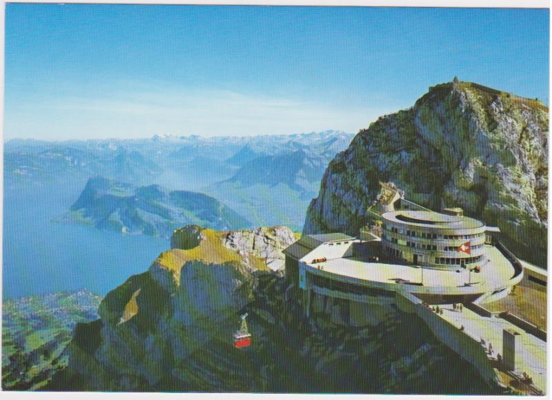 MOUNT PILATUS WITH AERIAL CABLEWAY AND LAKE LUCERNE, SWITZERLAND