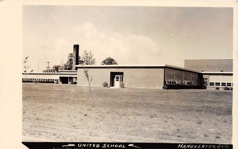 E79/ Hanoverton Ohio RPPC Postcard Columbiana County c40s United School