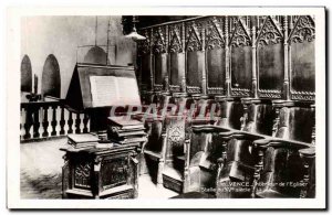 Old Postcard Interior of Vence & # 39Eglise Stall 15th