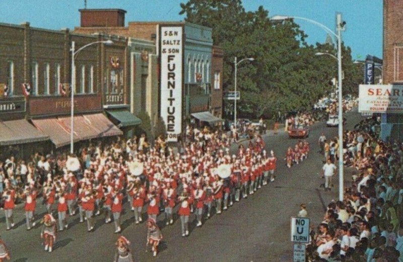 Marching Band Crab Derby Parade Crisfield MD Sears Aerial View postcard H188 