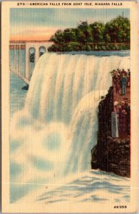 New York Niagara Falls American Fllas From Goat Island 1947