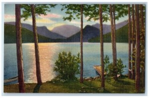 c1930's Morning Scene Grand Lake Colorado CO, Mt. Badly In Background Postcard 