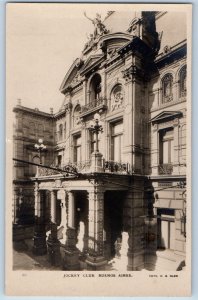 Buenos Aires Argentina Postcard Jockey Club c1930's Vintage Unposted RPPC Photo