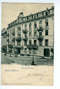 497206 Germany 1903 year Baden-Baden Hotel Muller advertising RPPC