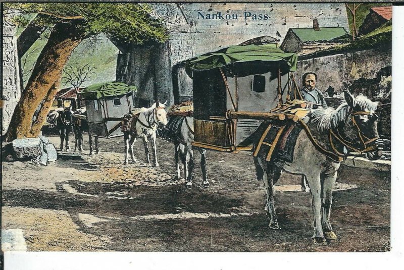 CE-236 China, Nankou Pass Divided Back Postcard near Great Wall Horses Ludwig