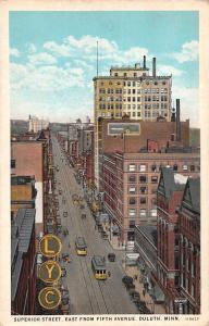 Duluth Minnesota Superior Street East from Fifth Avenue Antique PC (J38482)