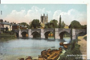 Herefordshire Postcard - Cathedral and Bridge - Ref 17485A