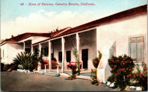 Vtg 1910s Home of Ramona Camulos Rancho California CA Unused Postcard