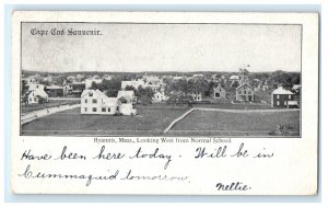 VIEW LOOKING WEST FROM NORMAL SCHOOL HYANNIS MASSACHUSETTS MA POSTCARD (HE2)