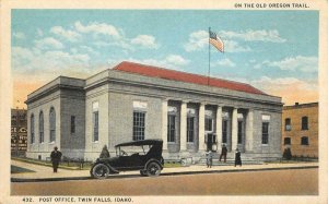 Post Office, Twin Falls, Idaho Oregon Trail c1920s Vintage Postcard