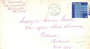 Entier Postal Stationery Postal Belleville Canada