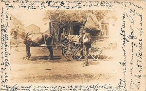 Denver CO R.F.D. Mail Carrier Horse & Wagon 1910 RPPC Postcard