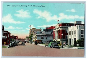 c1930's Carey Ave. Looking South Cheyenne Wyoming WY Vintage Postcard 