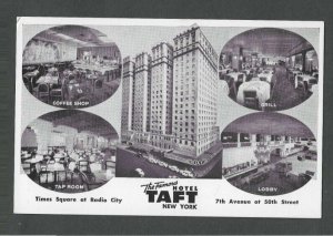 Ca 1955 Post Card NY The Taft Hotel Features Interior & Radio City