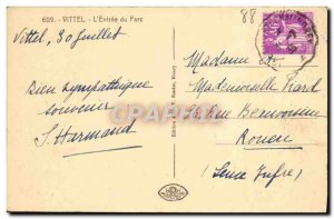 Old Postcard Vittel The Entree Du Parc
