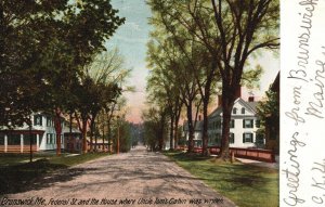 Vintage Postcard 1909 Federal St. House Uncle Tom's Cabin Brunswick Maine ME