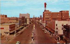 Fargo ND North Dakota Broadway looking North Herbst Luger Furniture Postcard H1