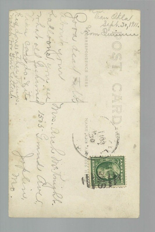 Vian OKLAHOMA RPPC 1911 BALLOON LAUNCH Ascension 2 BALLOONS! nr Muskogee Salisaw