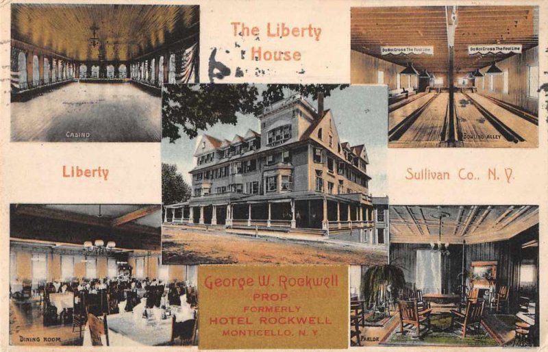 Monticello New York Liberty House Bowling Alley Vintage Postcard JJ658887